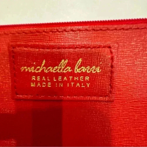 Michealla barri red leather wristlet made in Italy NWOT - Picture 3 of 9